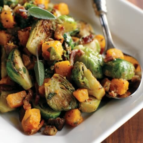 Roasted Butternut squash, brussel sprouts and bacon