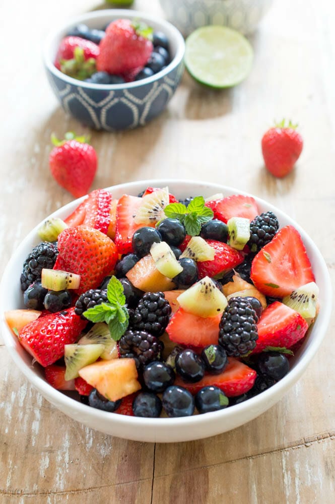 Seasonal Fresh Fruit Salad with Mint