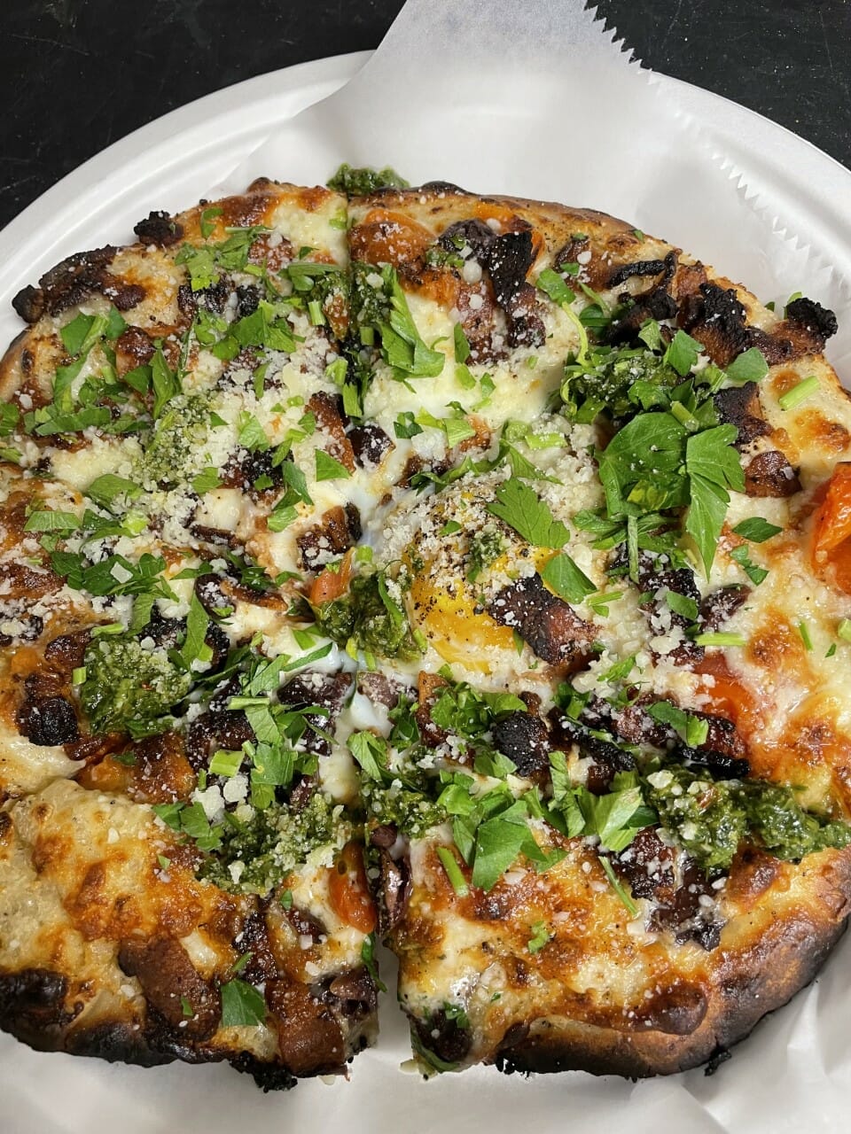 farm fresh egg pizza